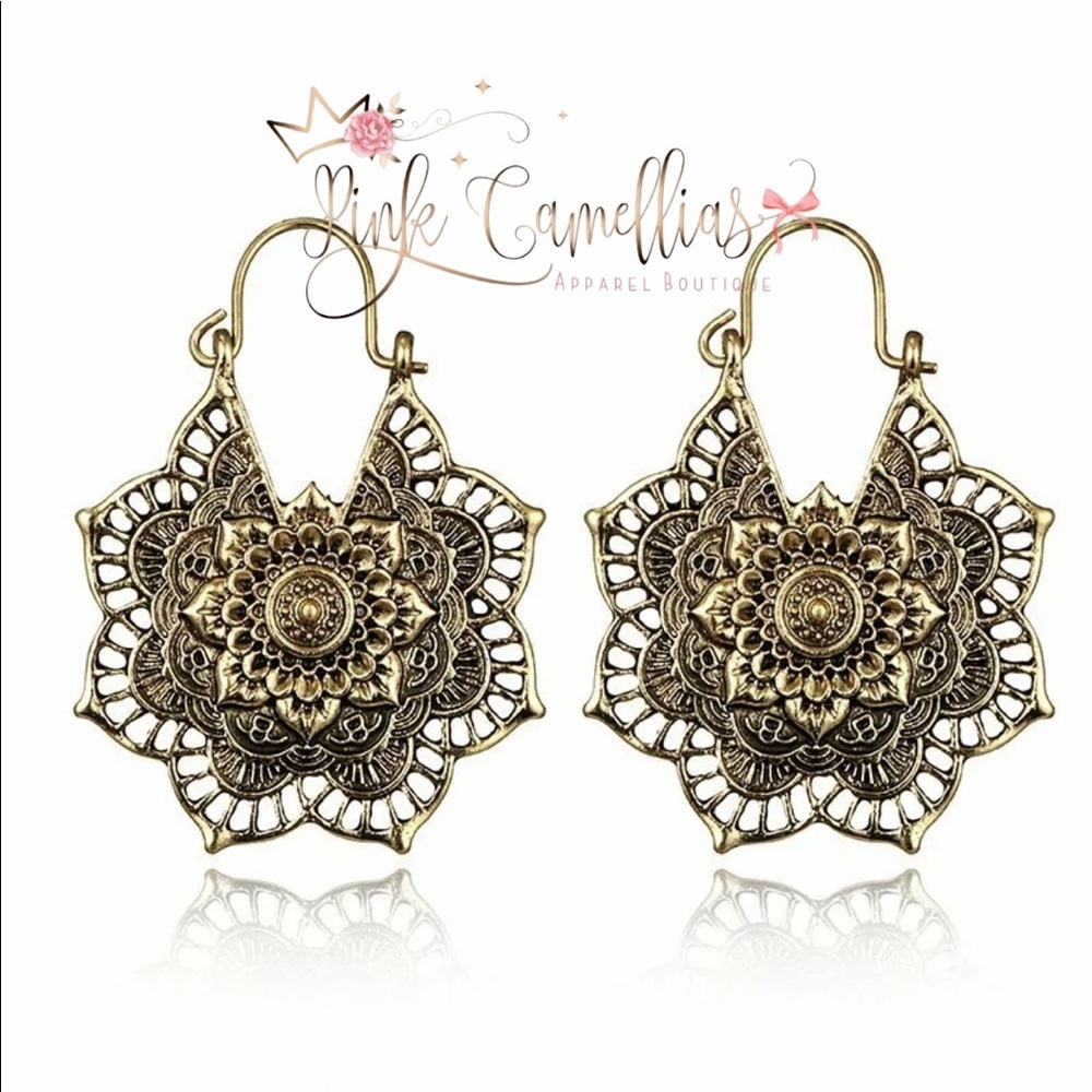 🌸Vintage BOHO Tibetan Carved Earrings